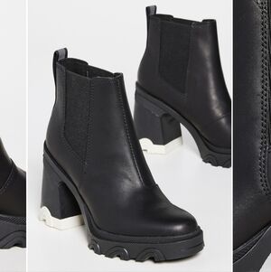 Sorel Black Brex Chunky Heel Chelsea Boots - Women Size 10